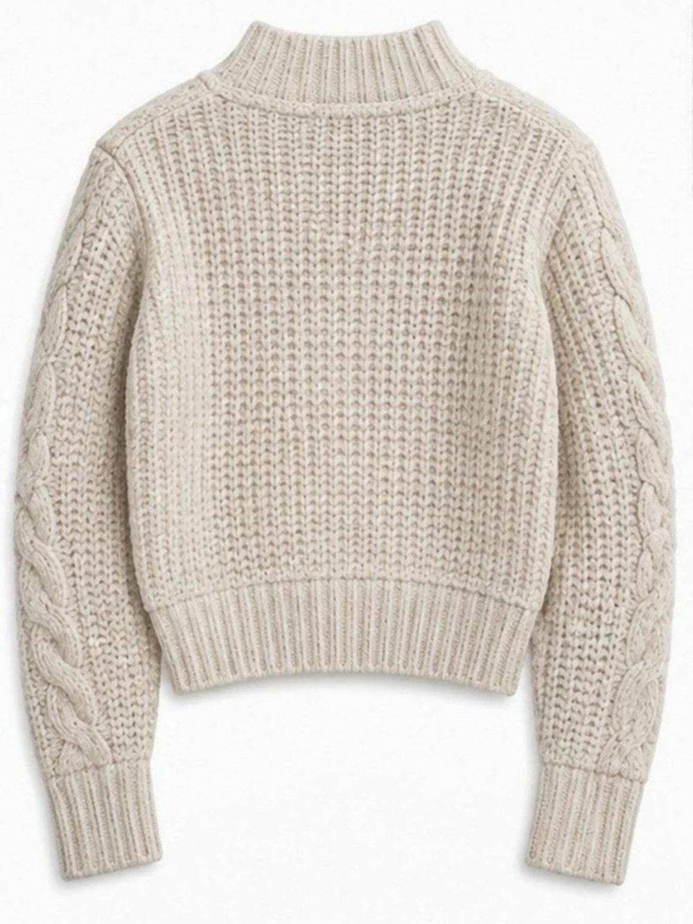 Free People Easy Street Crop Pullover Cream Cable Knit Sweater - S - Picture 2 of 3